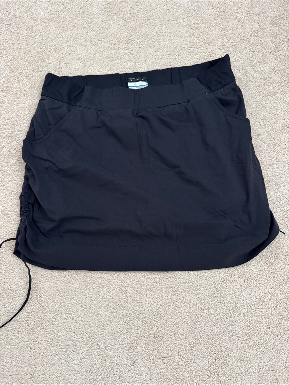 Columbia Black Sporty Mini Skort with Side Drawstring
